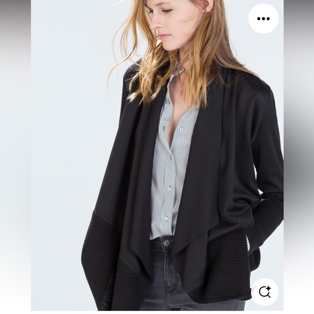 Zara Open Waterfall Cardigan Size M